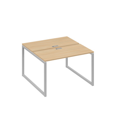 Рабочая станция с опорами QUATTRO (2х120) натуральный дуб / металлокаркас серый А4 С4 170 НД