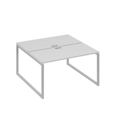 Рабочая станция 2х140 на опорах QUATTRO серый / металлокаркас серый А4 С4 174 СЕ