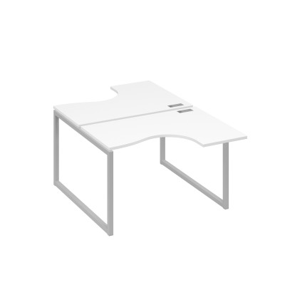 Рабочая станция эргономичная Классика каркас QUATTRO (2х120) белый премиум / металлокаркас серый А4 С4 180 БП