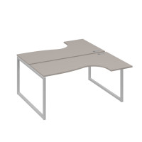 Рабочая станция QUATTRO (2х160) столы Классика эргономичные мокко премиум / металлокаркас серый А4 С4 182 МП