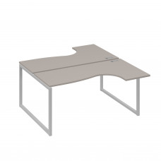 Рабочая станция QUATTRO (2х160) столы Классика эргономичные мокко премиум / металлокаркас серый А4 С4 182 МП
