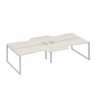 Рабочая станция QUATTRO (4х160) столы Классика дуб / металлокаркас серый А4 С4 185-2 ДШ