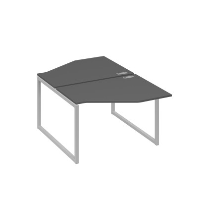Станция каркас QUATTRO столы (2х120) эргономичные Техно антрацит премиум / металлокаркас серый А4 С4 186 АР