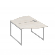 Станция каркас QUATTRO столы (2х120) эргономичные Техно дуб / металлокаркас серый А4 С4 186 ДШ