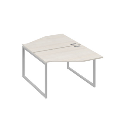 Станция каркас QUATTRO столы (2х120) эргономичные Техно дуб / металлокаркас серый А4 С4 186 ДШ