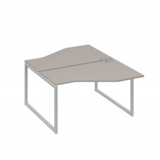 Рабочая станция со столами (2х140) Техно на каркасе QUATTRO мокко премиум / металлокаркас серый А4 С4 187 МП