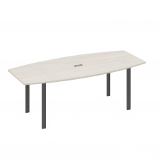 Стол 220 для переговоров фигурный на металлокаркасе UNO дуб / металлокаркас антрацит А4 А1 114 ДШ