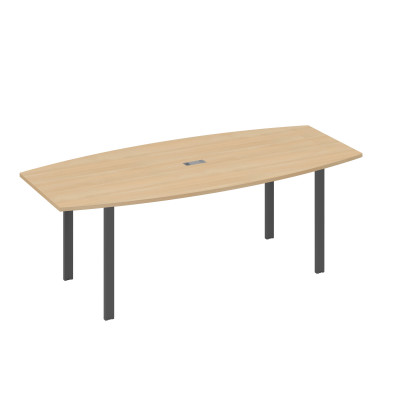Стол 220 для переговоров фигурный на металлокаркасе UNO натуральный дуб / металлокаркас антрацит А4 А1 114 НД