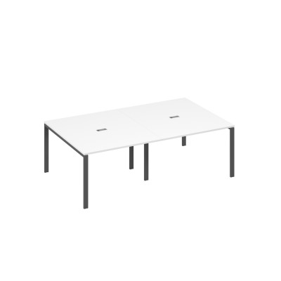 Стол 240x144 в переговорную металлокаркас UNO белый премиум / металлокаркас антрацит А4 А1 134-2 БП