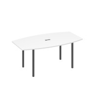 Стол для переговоров 180 опоры DUE белый премиум / металлокаркас антрацит А4 А2 112 БП