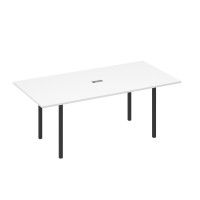Стол 200 переговорный с металлокаркасом DUE белый премиум / металлокаркас антрацит А4 А2 123 БП