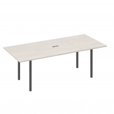 Стол переговорный 220 на металлокаркасе DUE дуб / металлокаркас антрацит А4 А2 124 ДШ
