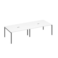 Стол переговорный 320 на металлокаркасе DUE белый премиум / металлокаркас антрацит А4 А2 133-2 БП