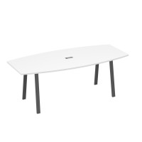 Стол для переговоров 220 на металлокаркасе TRE белый премиум / металлокаркас антрацит А4 А3 114 БП
