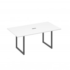 Стол 180 с опорами QUATTRO переговорный белый премиум / металлокаркас антрацит А4 А4 122 БП