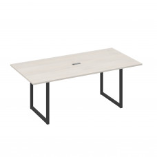 Стол 200 с металлокаркасом QUATTRO для переговоров дуб / металлокаркас антрацит А4 А4 123 ДШ