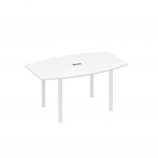 Стол 160 фигурный на металлокаркасе UNO для переговоров белый премиум / металлокаркас белый А4 Б1 111 БП