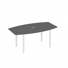 Стол фигурный 180 с металлокаркасом UNO антрацит премиум / металлокаркас белый А4 Б1 112 АР