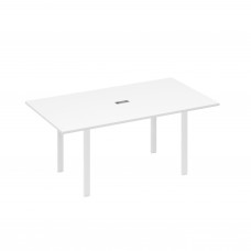 Стол 180 на металлокаркасе UNO для переговоров белый премиум / металлокаркас белый А4 Б1 122 БП