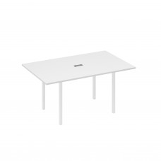 Стол для переговоров 160 прямой на каркасе DUE белый премиум / металлокаркас белый А4 Б2 121 БП