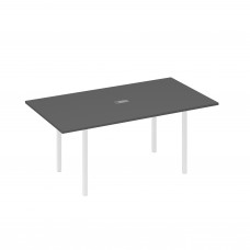 Стол 180 прямой для переговоров каркас DUE антрацит премиум / металлокаркас белый А4 Б2 122 АР