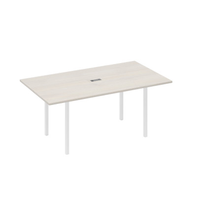 Стол 180 прямой для переговоров каркас DUE дуб / металлокаркас белый А4 Б2 122 ДШ