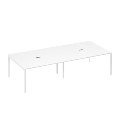 Стол для переговоров 320x144 опоры DUE белый премиум / металлокаркас белый А4 Б2 136-2 БП