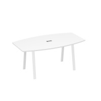 Стол 180 на опорах TRE для переговоров белый премиум / металлокаркас белый А4 Б3 112 БП