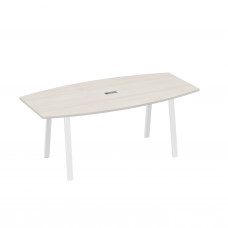 Стол для переговоров 200 на каркасе TRE дуб / металлокаркас белый А4 Б3 113 ДШ