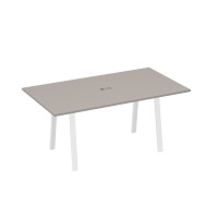 Стол 180 с металлокаркасом TRE для переговоров мокко премиум / металлокаркас белый А4 Б3 122 МП