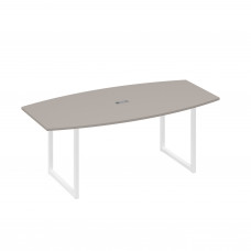 Стол переговорный 200 с металлокаркасом QUATTRO мокко премиум / металлокаркас белый А4 Б4 113 МП