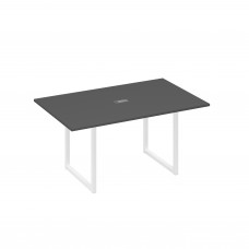 Стол 160 каркас QUATTRO для переговоров антрацит премиум / металлокаркас белый А4 Б4 121 АР