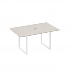 Стол 160 каркас QUATTRO для переговоров дуб / металлокаркас белый А4 Б4 121 ДШ