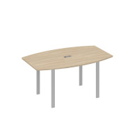 Стол 160 фигурный на металлокаркасе UNO для переговоров дуб скандинавский / металлокаркас серый А4 С1 111 ДК