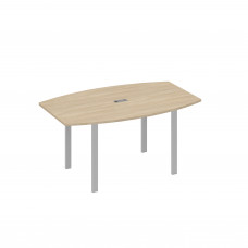 Стол 160 фигурный на металлокаркасе UNO для переговоров дуб скандинавский / металлокаркас серый А4 С1 111 ДК