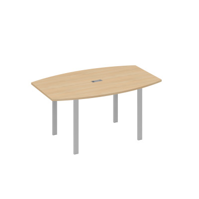 Стол 160 фигурный на металлокаркасе UNO для переговоров натуральный дуб / металлокаркас серый А4 С1 111 НД