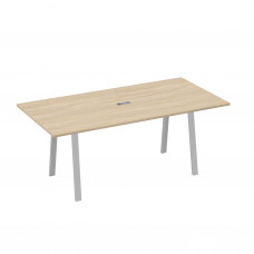 Стол 200 переговорный на металлокаркасе TRE дуб скандинавский / металлокаркас серый А4 С3 123 ДК