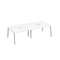 Стол 280 переговорный с металлокаркасом TRE белый премиум / металлокаркас серый А4 С3 132-2 БП