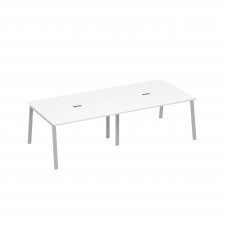 Стол 280 переговорный с металлокаркасом TRE белый премиум / металлокаркас серый А4 С3 132-2 БП