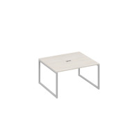 Стол 140 для переговоров каркас QUATTRO дуб / металлокаркас серый А4 С4 132 ДШ