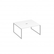 Стол переговорный 160 на каркасе QUATTRO белый премиум / металлокаркас серый А4 С4 136 БП