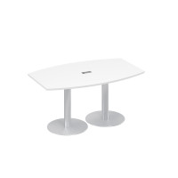Стол 160x100 фигурный на опорах-колоннах для переговоров белый премиум А4 ХР 111 БП