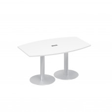 Стол 160x100 фигурный на опорах-колоннах для переговоров белый премиум А4 ХР 111 БП