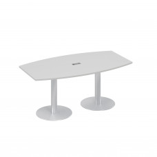 Стол 180x100 фигурный на опорах-колоннах переговорный серый А4 ХР 112 СЕ