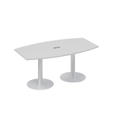 Стол 180x100 фигурный на опорах-колоннах переговорный серый А4 ХР 112 СЕ