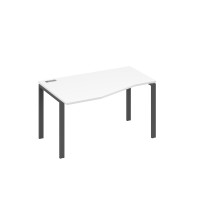 Стол левый "Техно" на металлокаркасе UNO эргономичный белый премиум / металлокаркас антрацит А4 А1 063 БП