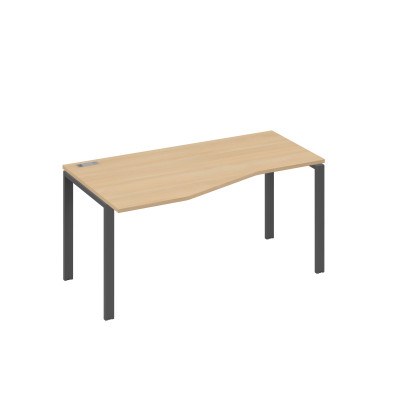 Стол эргономичный левый "Техно" на металлокаркасе UNO натуральный дуб / металлокаркас антрацит А4 А1 065 НД