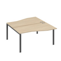 Рабочая станция столы Техно" каркас UNO (2х160) дуб скандинавский / металлокаркас антрацит А4 А1 191 ДК