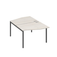 Рабочая станция металлокаркас DUE столы Техно (2х120) дуб / металлокаркас антрацит А4 А2 189 ДШ