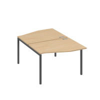 Рабочая станция металлокаркас DUE столы Техно (2х120) натуральный дуб / металлокаркас антрацит А4 А2 189 НД
